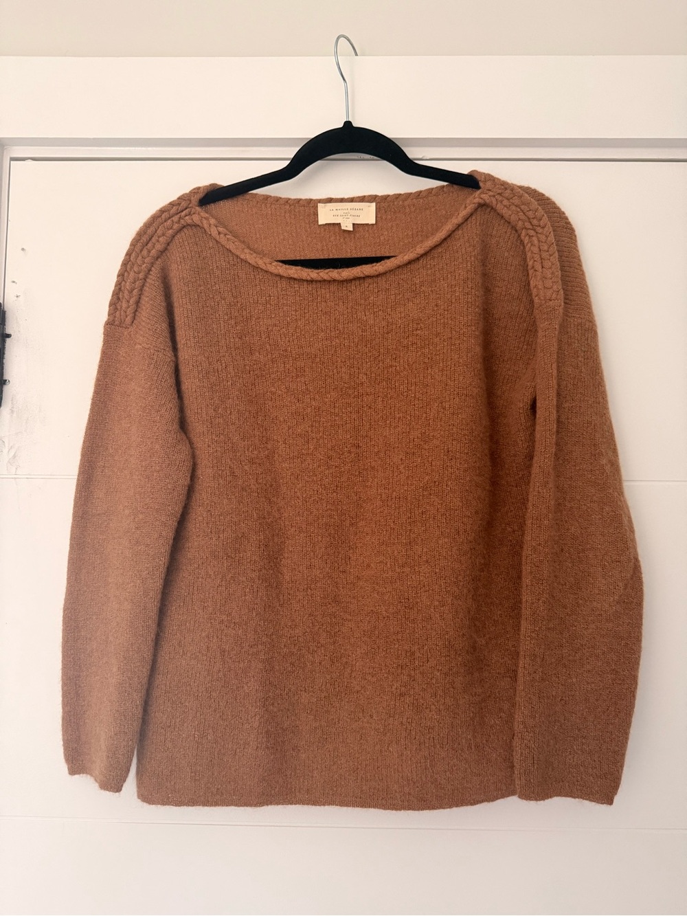 Sezane Chestnut Brown Enora Braided Jumper Sweater